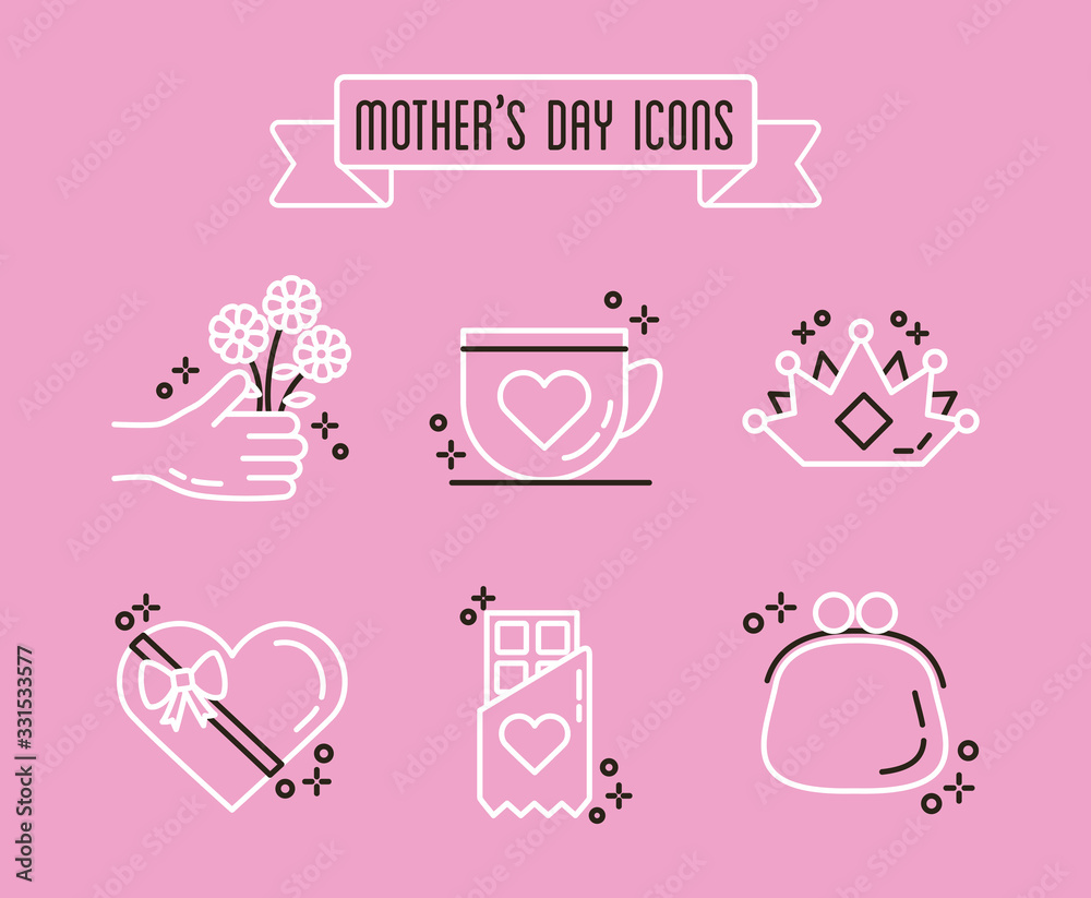 Obraz premium bundle of mothers day icons