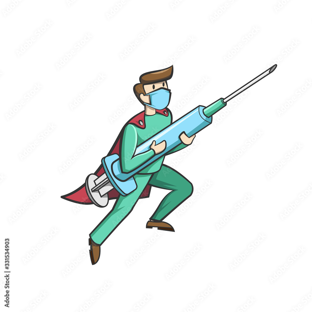 Doctor Fighting Corona Virus Cartoon Illustration - Covid 19 infection flu illness epidemic pandemic - cal manner, straight forward, educational, positive, kids, children Doctor Fighting Corona Virus Cartoon Illustration - Covid 19 infection flu illness epidemic pandemic - cal manner, straight forward, educational, positive, kids, children