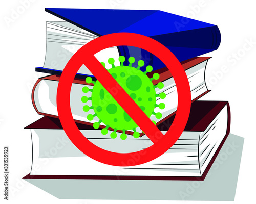 health problems that impede education. bacteria and virus danger school and education cancel. vector, banner, graphic