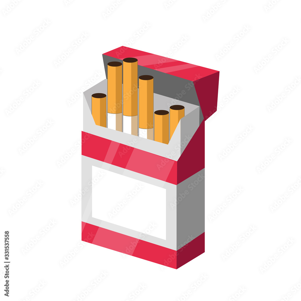 cigarettes pack illustration design element. flat icon. cigarettes pack illustration design element. flat icon.