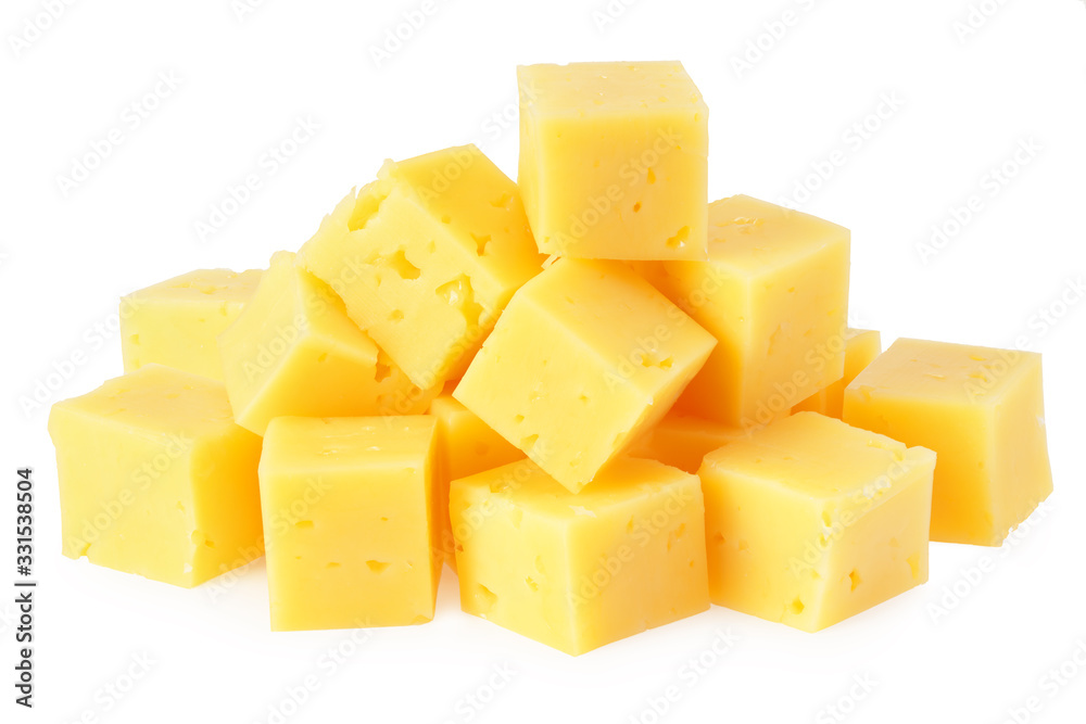 Cut of cheese isolated on a white background Cut of cheese isolated on a white background