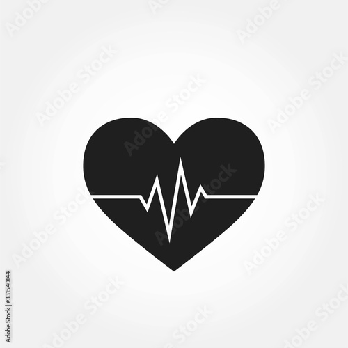Heartbeat icon. medical design element, cardio and pulse symbol