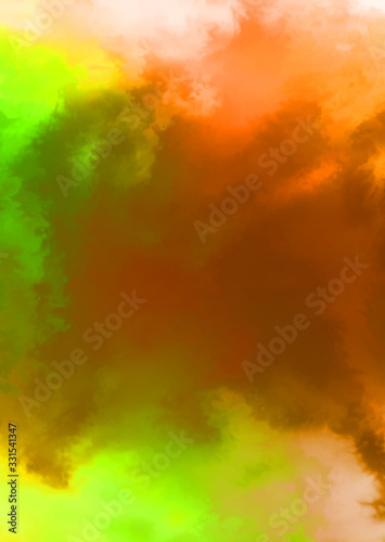 Abstract colorful watercolor on white background. Digital art painting.