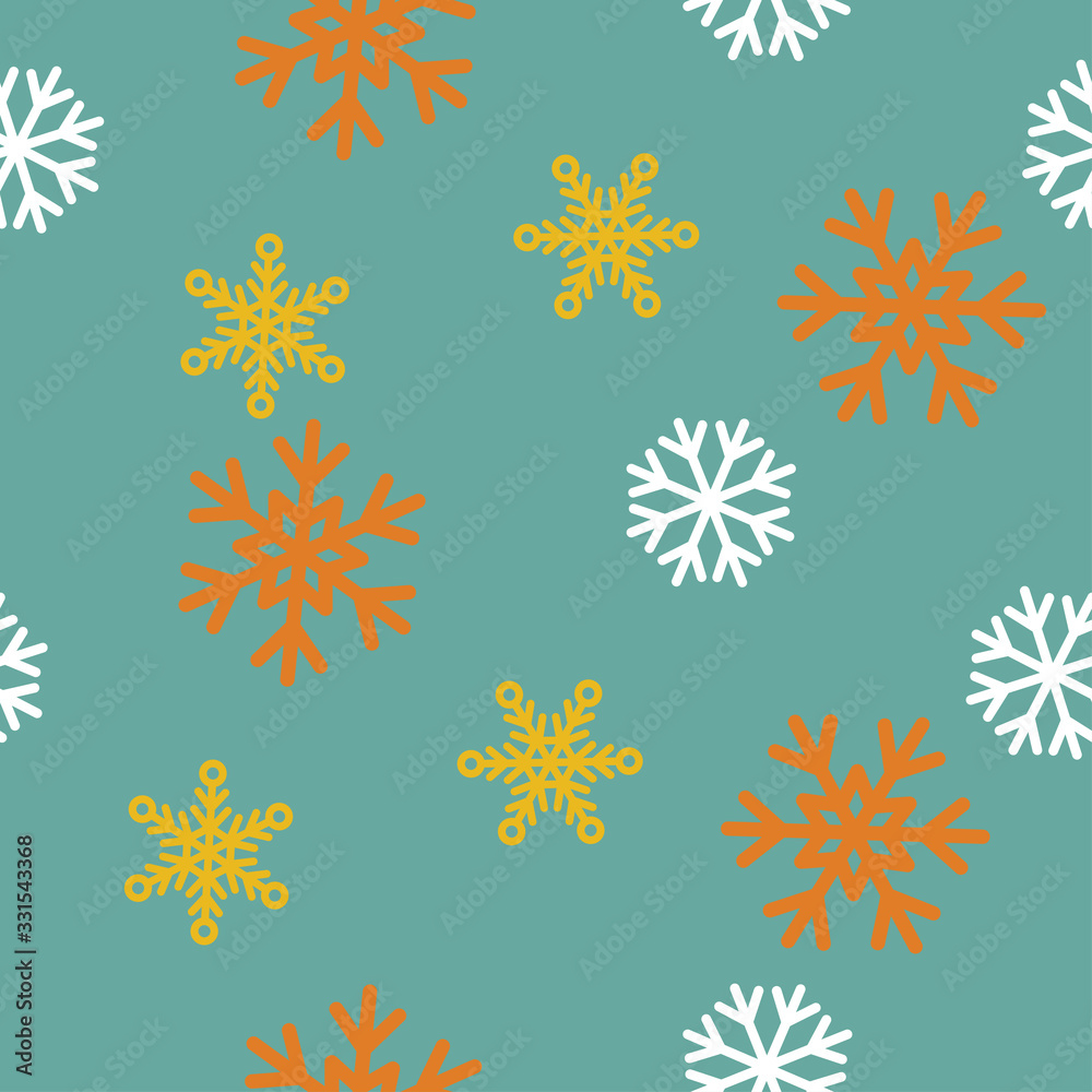 Seamless Winter Pattern Background with Snowflakes Seamless Winter Pattern Background with Snowflakes