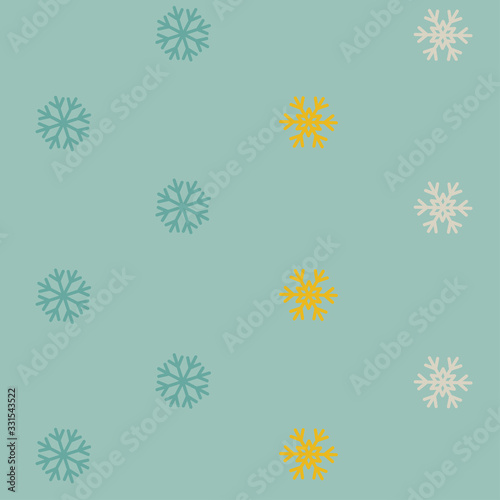 Seamless Winter Pattern Background with Snowflakes
