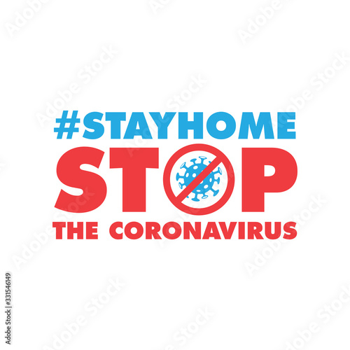 Fototapeta Naklejka Na Ścianę i Meble -  Coronavirus Icon with Red Prohibit Sign. Stop pandemic virus.