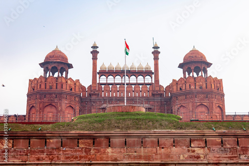 India, Delhi, New Delhi - 9 January 2020 - The Red Fort in Neew Delhi