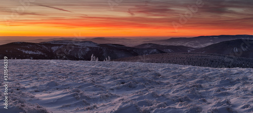 Winter in Jeseniky Mountain  Czech Republic 