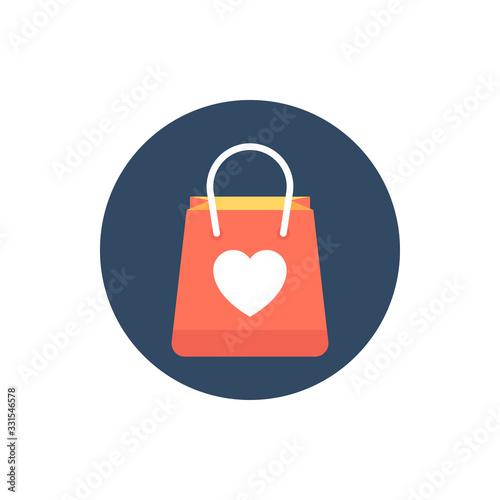 Tote Bag Vector Filled Outline Icon Illustration