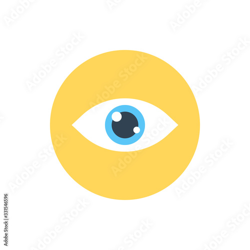 Eye Vector Filled Outline Icon Illustration