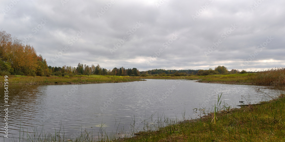 Autumn fishing in Karelia, nature and landscapes of Karelia. Beautiful panorama.