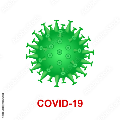 Coronavirus isolated on the white background. Covid-19. Medical Genetics Bacteriological Microorganism. 