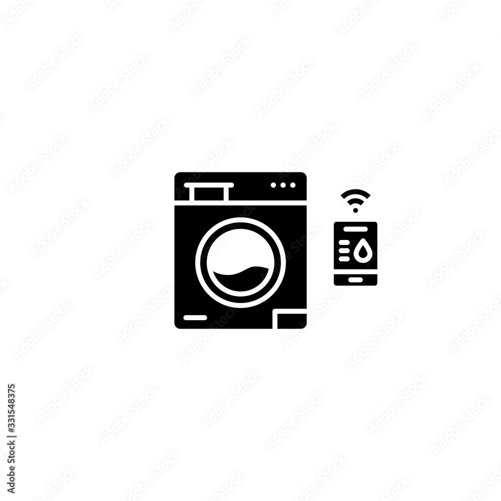 Washing machine icon. Home Electric appliances symbol. Cleaning, Laundry sign. Trendy Flat style for graphic design, Web site, UI. EPS10. - Vector illustration