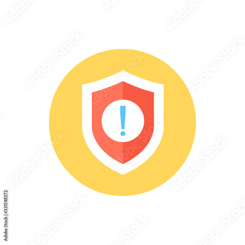Security Warning Vector Filled Outline Icon Illustration