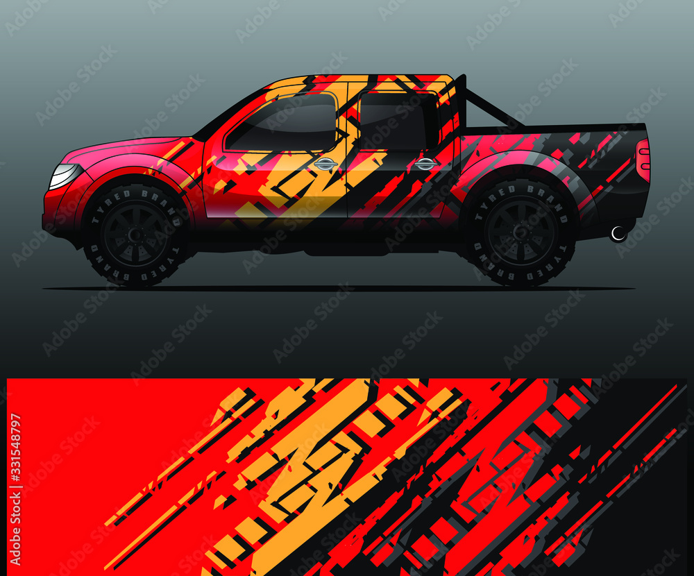 truck decal graphic wrap vector, abstract background