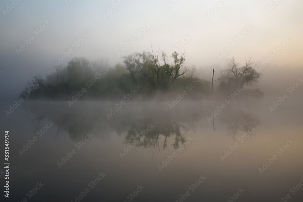 Fototapeta premium Foggy Landscape Czech Republic Bohemia