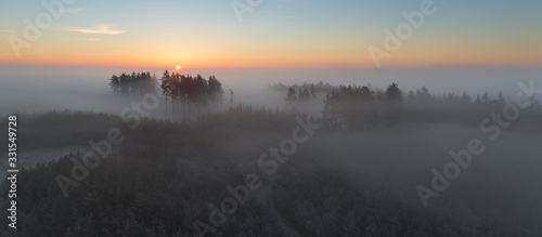 Foggy Landscape Czech Republic Bohemia