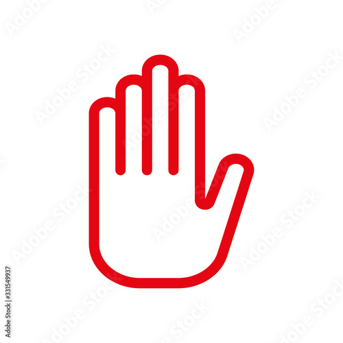 Stop sign with human hand symbol. Vector