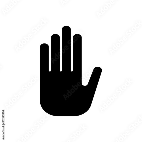 Stop sign with human hand symbol. Vector