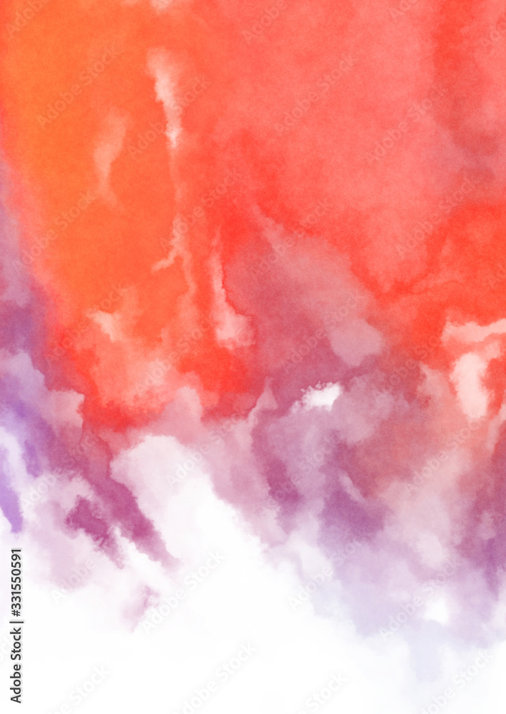 Abstract colorful watercolor on white background. Digital art painting.