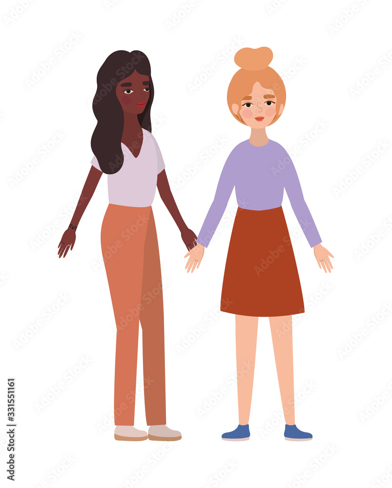 Women holding hands vector design Women holding hands vector design