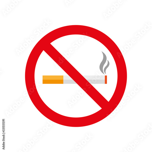 No smoking sign. Forbidden sign icon isolated