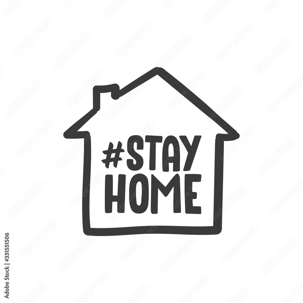 Stay home doodle illustration. Quarantine isolation house icon. Pandemic coronavirus prevention campaign. Stay home doodle illustration. Quarantine isolation house icon. Pandemic coronavirus prevention campaign.