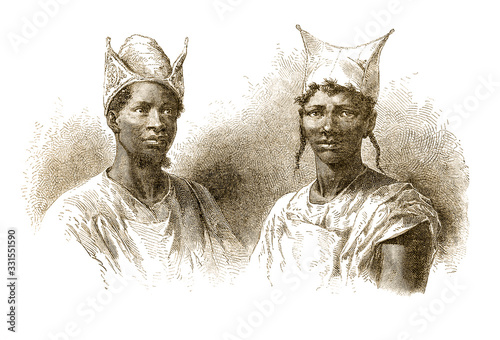 illustration of old Bambaras people photo