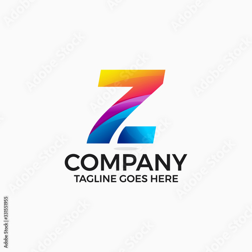 gradient multicolor letter z logo design template