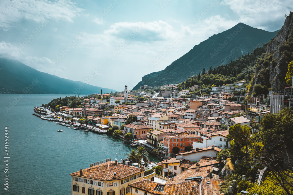 Limone Sul Garda at Lago di Garda, Italy during summer