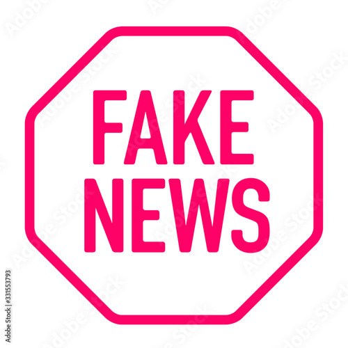 Stop Fake News and disinformation in the media sign. Graphic design vector illustration typography