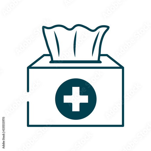 box of antibacterial wipes icon, line style