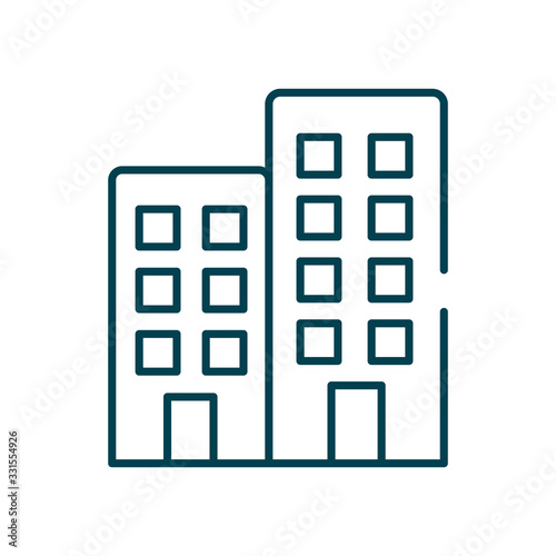 city buildings icon, line style