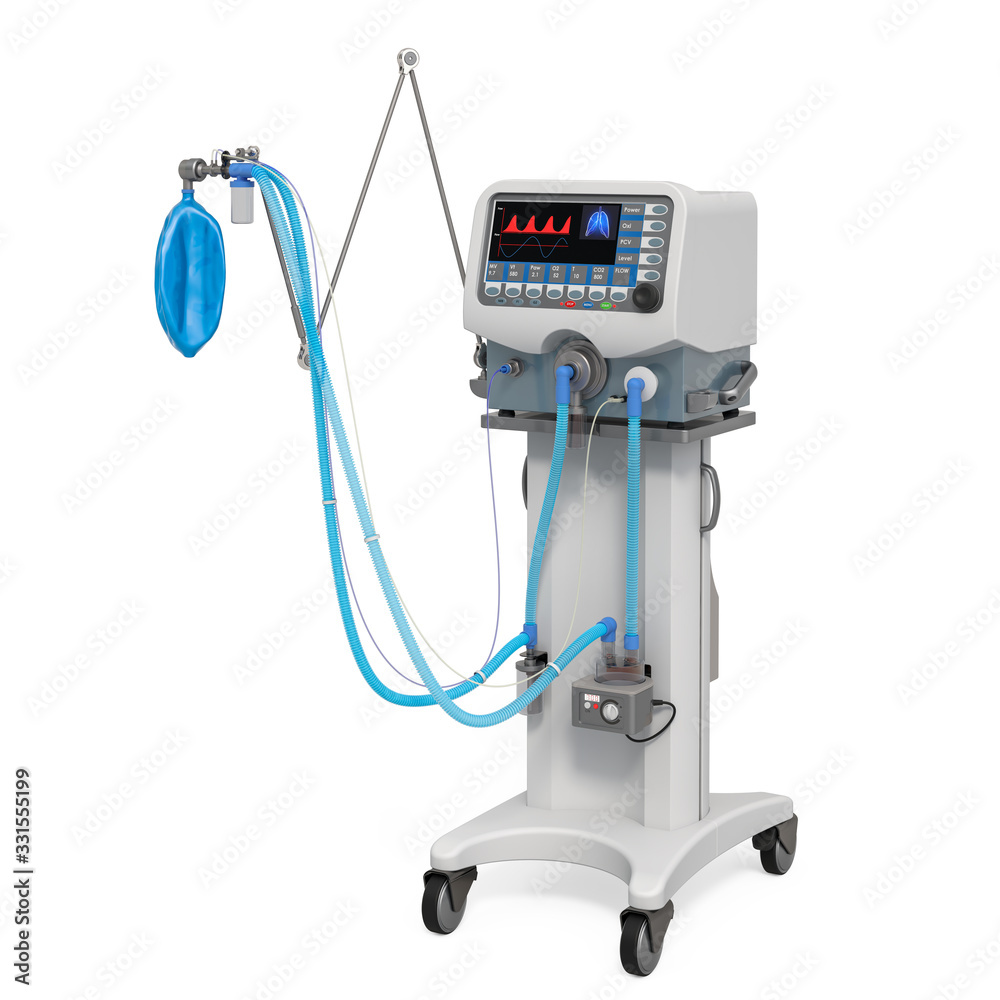 © alexlmx - Ventilator for artificial ventilation, 3D rendering © alexlmx - Ventilator for artificial ventilation, 3D rendering