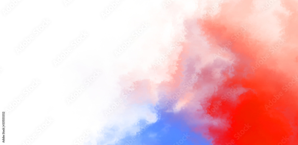 Abstract colorful watercolor on white background. Digital art painting.