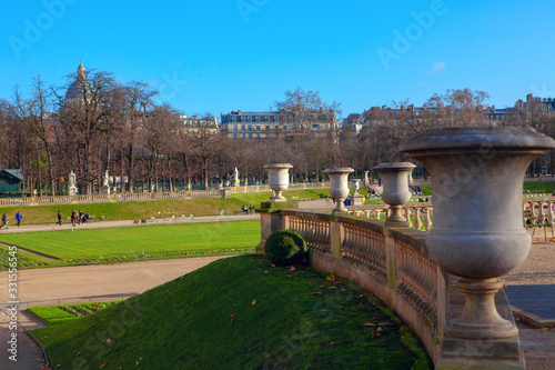 Parisian Luxembourg Garden in the spring season