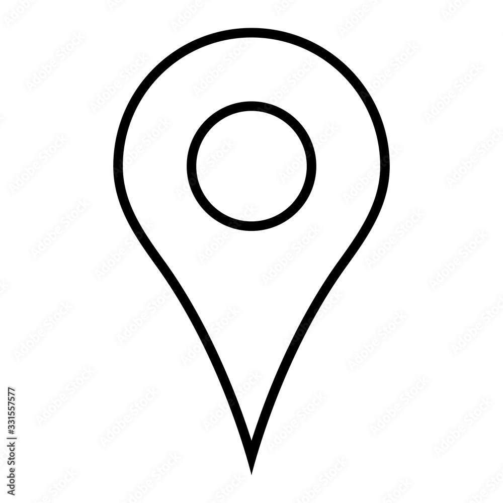 Black outline map pointer. Simple flat vector icon Black outline map pointer. Simple flat vector icon