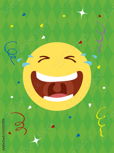 happy april fools day card with emoji crazy face