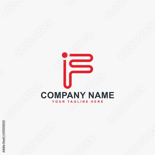 Letter F logo design. Monogram F type abstract symbol. Initial F vector icon.