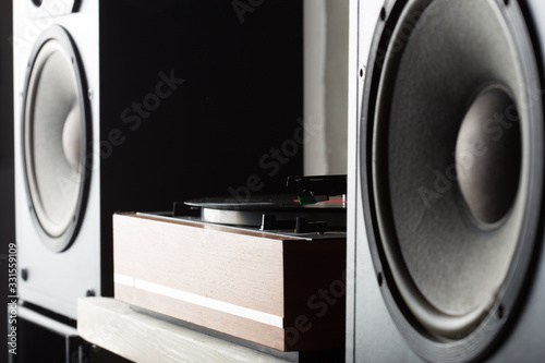 hifi speakers system close-up