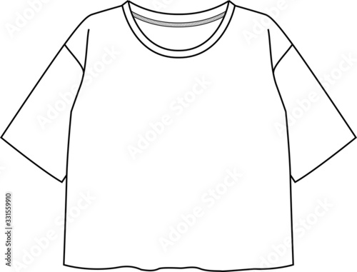 t shirt design apparel template,  Fashion Flat Sketch vector