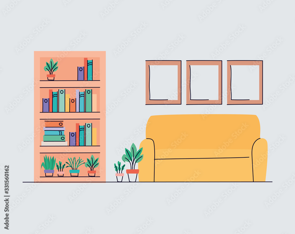 Living room with furniture and couch vector design Living room with furniture and couch vector design
