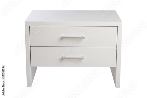 Фототапет Wooden nightstand isolated on white background