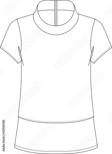 t shirt design apparel template,  Fashion Flat Sketch vector