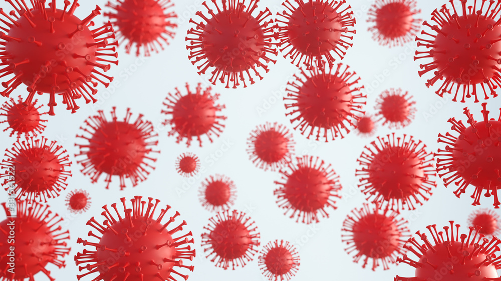 Coronavirus danger and public health risk disease and flu outbreak or coronaviruses influenza as dangerous viral strain case as a pandemic medical concept. 3d rendering. Coronavirus danger and public health risk disease and flu outbreak or coronaviruses influenza as dangerous viral strain case as a pandemic medical concept. 3d rendering.