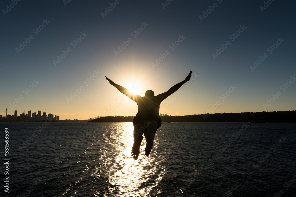 Flying man over Sydney, Sydney Australia