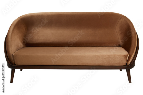 Wooden divan (sofa) isolated on white background