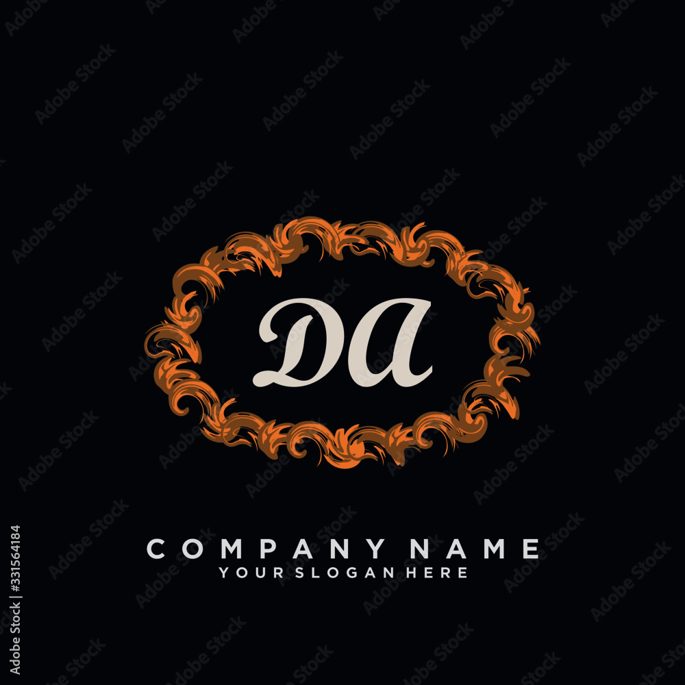 Initial Letter DA Logo With circle Template Vector Initial Letter DA Logo With circle Template Vector
