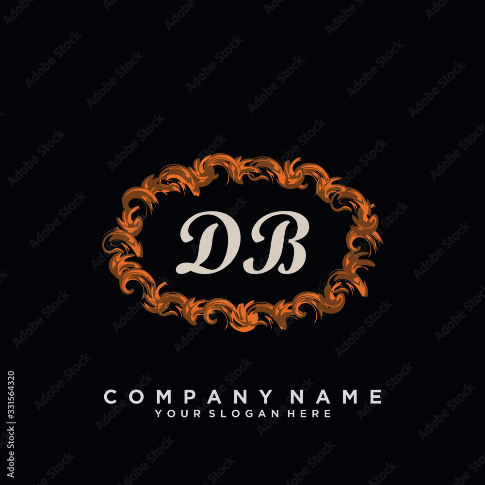 Initial Letter DB Logo With circle Template Vector