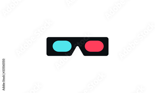 Cinema 3d glasses icon vector